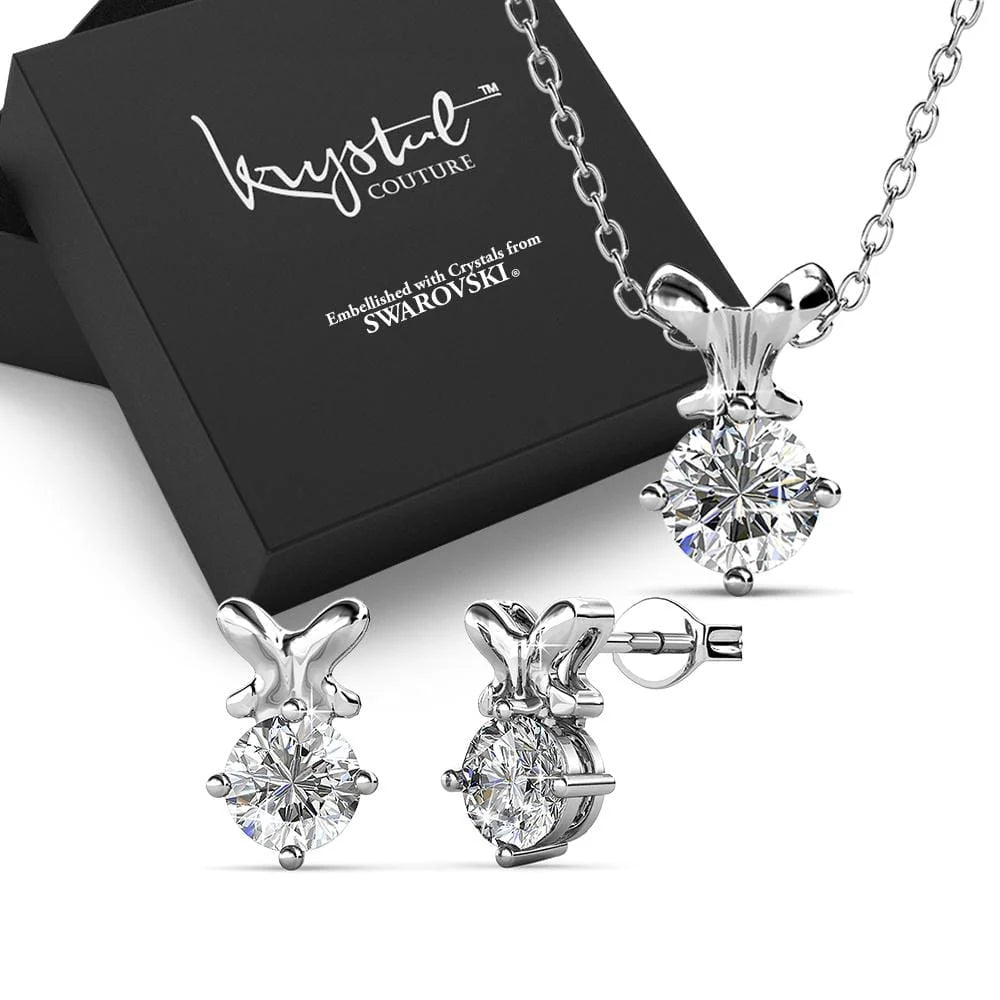 Boxed Treasure Bling White Gold Set Embellished with SWAROVSKI® Crystals