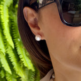 Earrings of Silver 925 and Real Cultured Freshwater Pearls Baroque 12-13 mm - Natural White