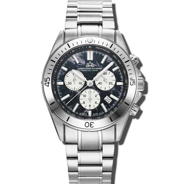 Christophe Duchamp Stratos - Black Dial & 316L Stainless Steel & FKM Rubber Strap