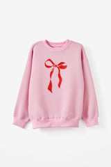 Cotton On Kids Girls Sammy Oversized Crew - Marshmallow/Bow Beads