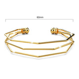 Bullion Gold Three Tiered Hexagon Cuff Bangle in Gold