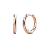 Bullion Gold Royal Hoop Rose Gold Layered Earrings 14mm