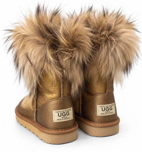 Australian Leather Ugg Fur Short Uggs - Bronze - AU4