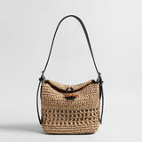 Handwoven Raffia Hobo Bag - Natural