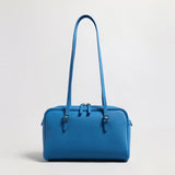 Pebbled Leather Pillow Shoulder Bag - Blue