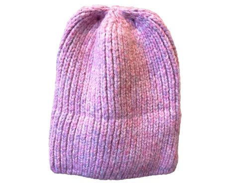Cherry Red Chunky Marle Beanie - Pink