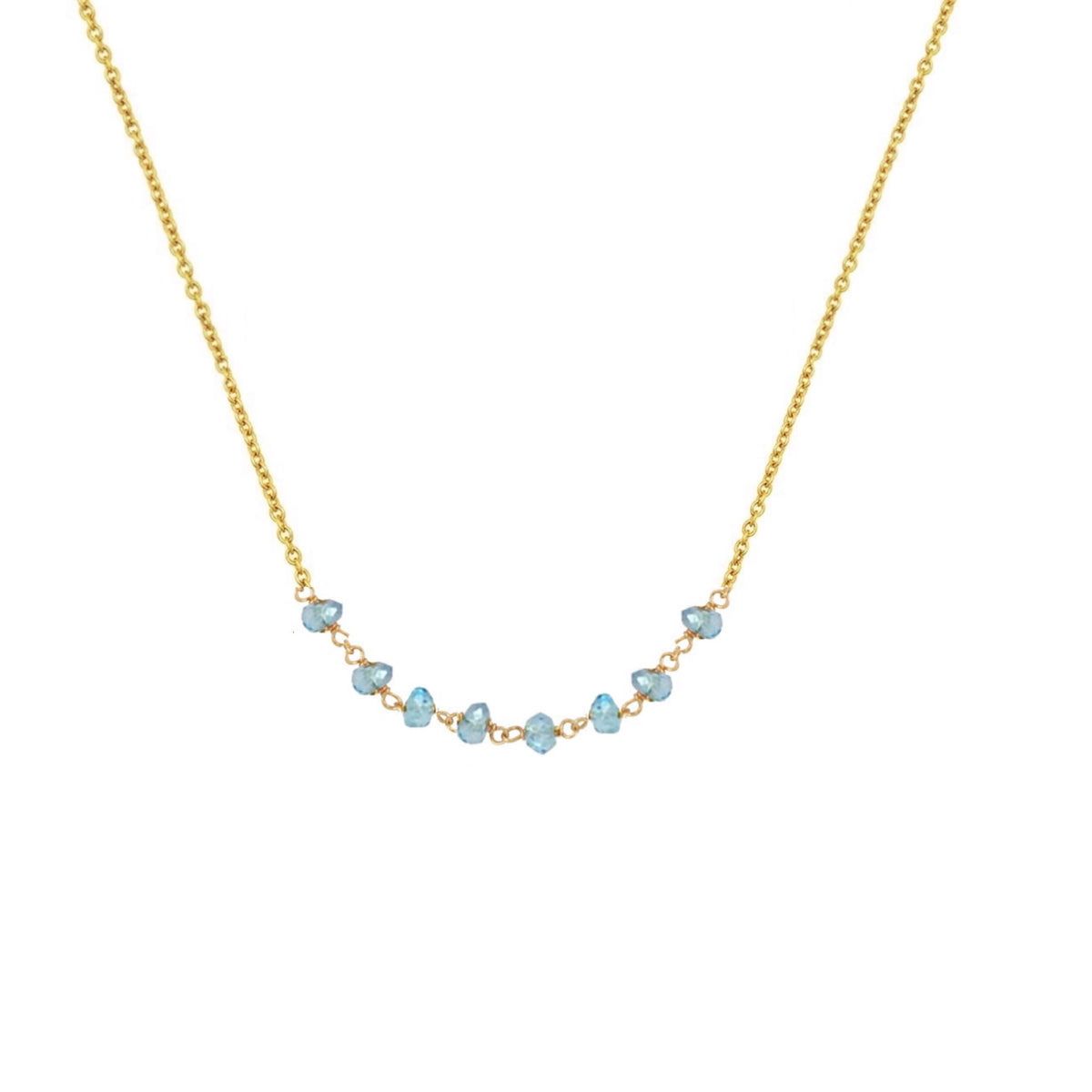 Liv Oliver 18K Gold Blue Topaz Necklace