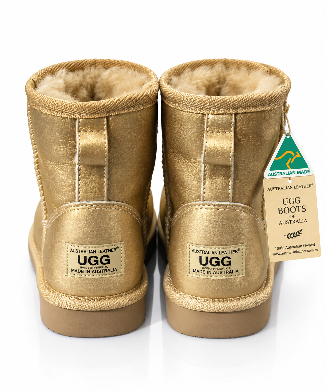 Australian Leather Ugg Mini Leather - Gold - AU5