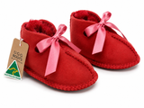 Australian Leather Ugg Infant Ribbon - Tomato Pink - Small