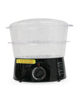 TODO 5L Steam Cooker Steamer 2 Tray 400W Power Dial Timer Healthy Stackable - Black