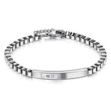 Bullion Gold Love Box Chain Bracelet White Gold