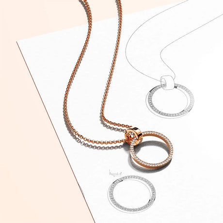 Boxed Orbit Earrings, Bracelet & Necklace Set with SWAROVSKI® Crystal in Rose Gold