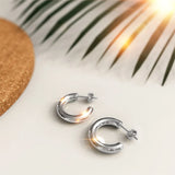 Bullion Gold Erica White Gold Hoop Earrings 20mm