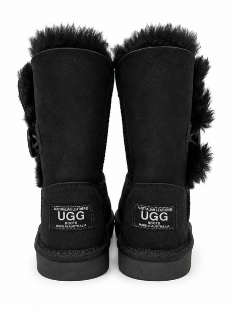 Australian Leather Ugg Classic 1Button - Black - AU6