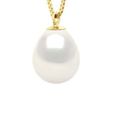 Necklace Drop Freshwater Pearl White Yellow Gold