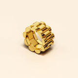 Boxed Oyster Bangle and Ring Set in Yellow Gold