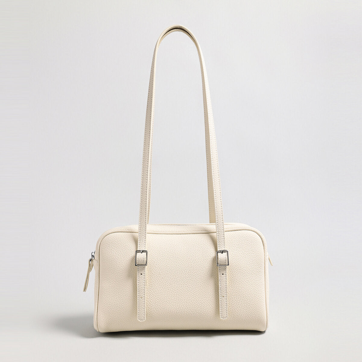 Pebbled Leather Pillow Shoulder Bag - Ivory