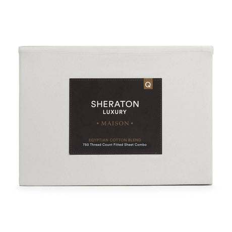 Sheraton Luxury Maison Egyptian Cotton Rich Fitted Sheet & Pillowcase Silver