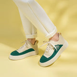 Chunky Platform Knit Sneakers - Green