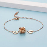 Bullion Gold Minimalist BVLOVED Champagne Crystal Charm Bracelet