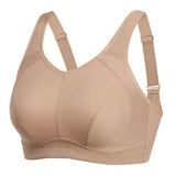 Plus Size High Support Full Coverage Padded Wireless Bra - Nude