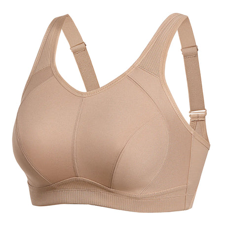 Plus Size High Support Full Coverage Padded Wireless Bra - Nude