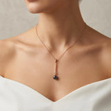 Krystal Couture Magnificent Pearl Drop Necklace Embellished with Swarovski Crystal Iridescent Purple Pearls