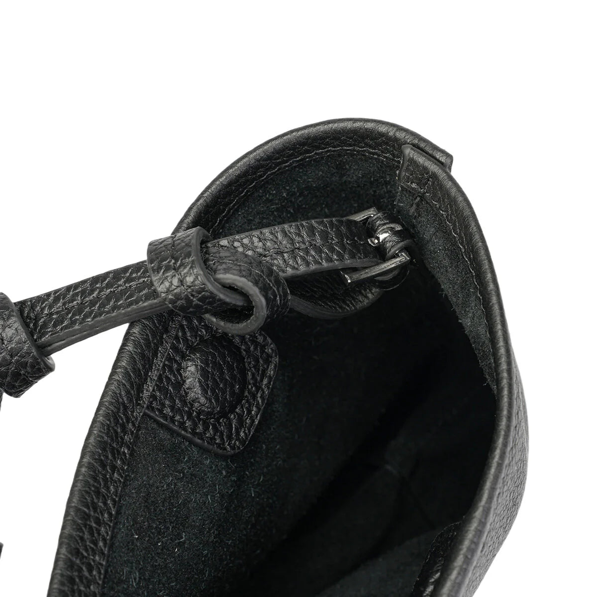 BAMEI Genuine Tuscany Leather Mini Bucket Bag - Black