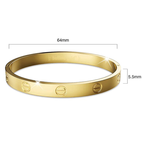 Bullion Gold Carmello Stainless Steel Bangle in Gold - 64mm