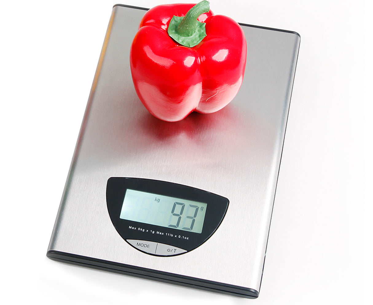 TODO 5Kg Stainless Steel Kitchen Scale Lcd Display 1G Graduation 5000G - Silver