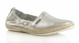 Bosccolo Womens Moccasin Espadryl - Silver