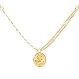 Bullion Gold Golden Rose Engraved Pendant Necklace