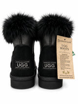 Australian Leather Ugg Kids Buckle Mini - Metallic Black - AU4