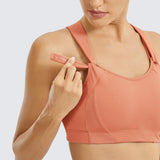 High Impact Lightly Padded Wireless Active Bra - Orange