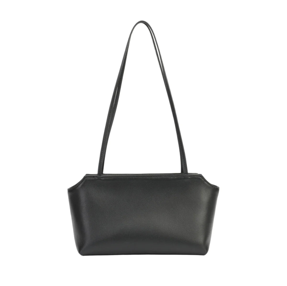 BAMEI Goatskin Leather Trapezoid Shoulder Bag - Black