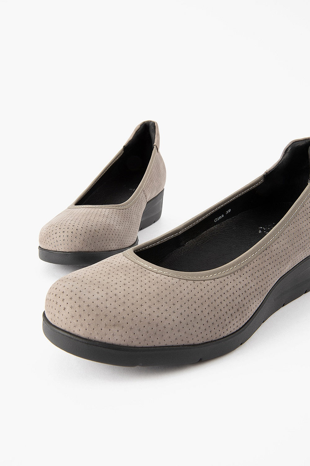 Silver Lining Gina Punched Taupe Nubuck