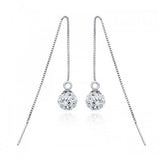 Solid 925 Sterling Silver Shamballa Threader Earrings