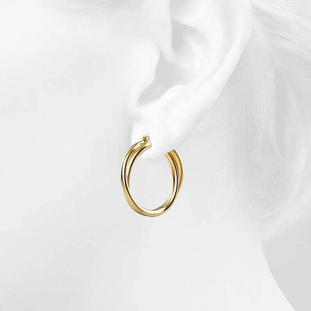 Bullion Gold Subtle Hoop Gold Layered Earrings