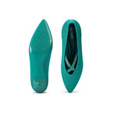 Countess Cross-Strap Kitten Heels - Teal