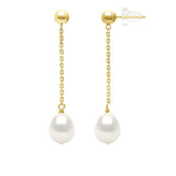 Drop Earrings Freshwater Pearl Gold Vermeil 7-8mm