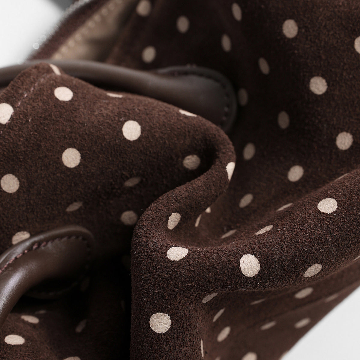 Vintage Polka Dot Suede Barrel Bag – Cylinder Shoulder Bag