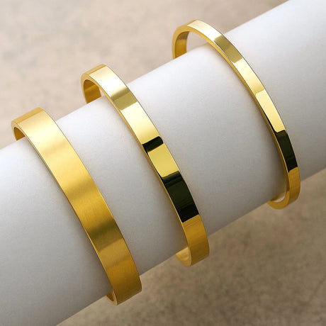 Bullion Gold Avenue Classic Cuff Bangle Gold - 4mm