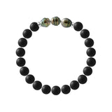 Manufacture Royale Tahitian Bracelet Cloudy Quartz - 3 Genuine Tahitian Cultured Pearls Circled 8-9 mm