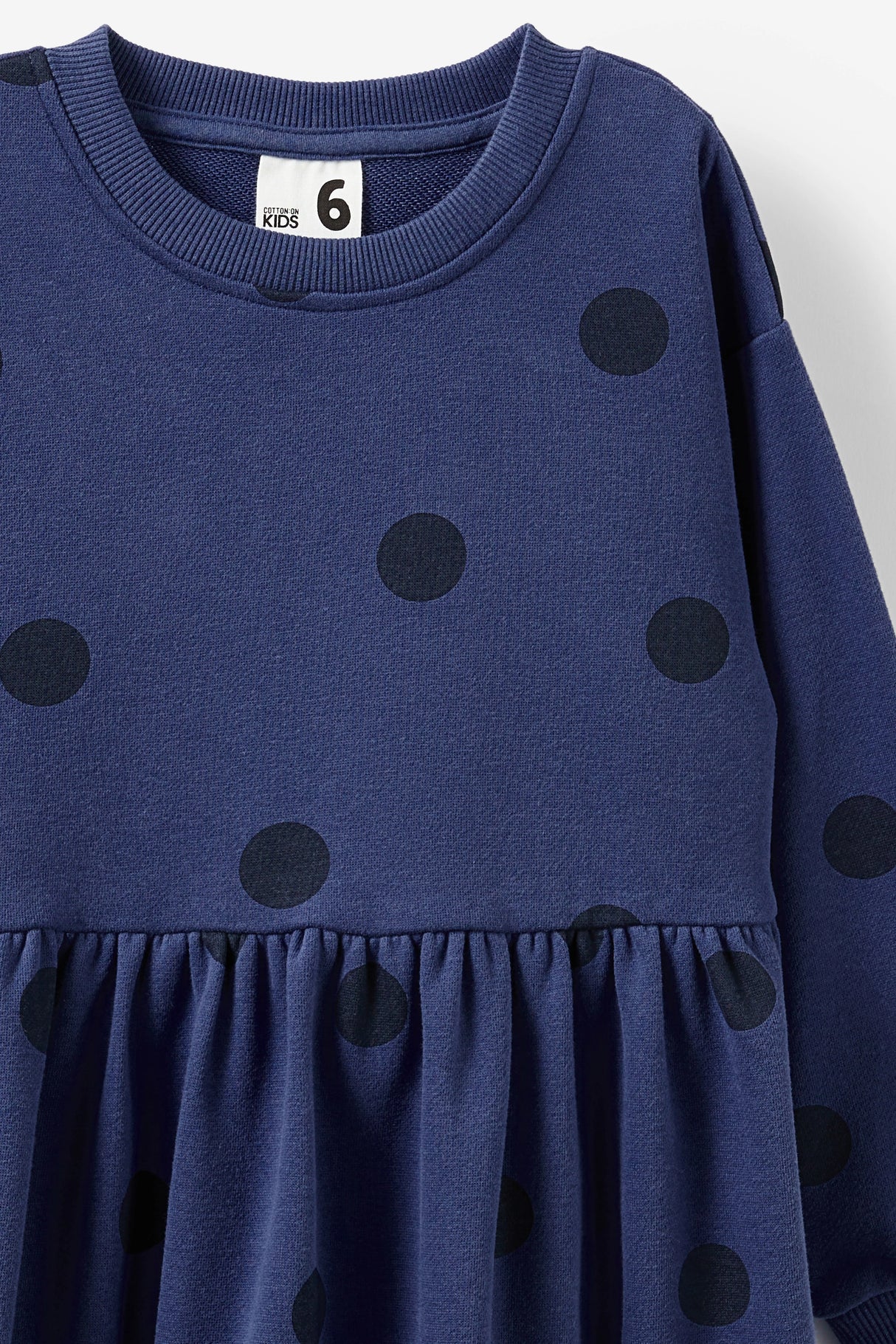 Cotton On Kids Girls Sammy Long Sleeve Dress - Deep Dive/Spot