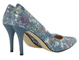 Bosccolo Womens High Heels - Flowers On Blue