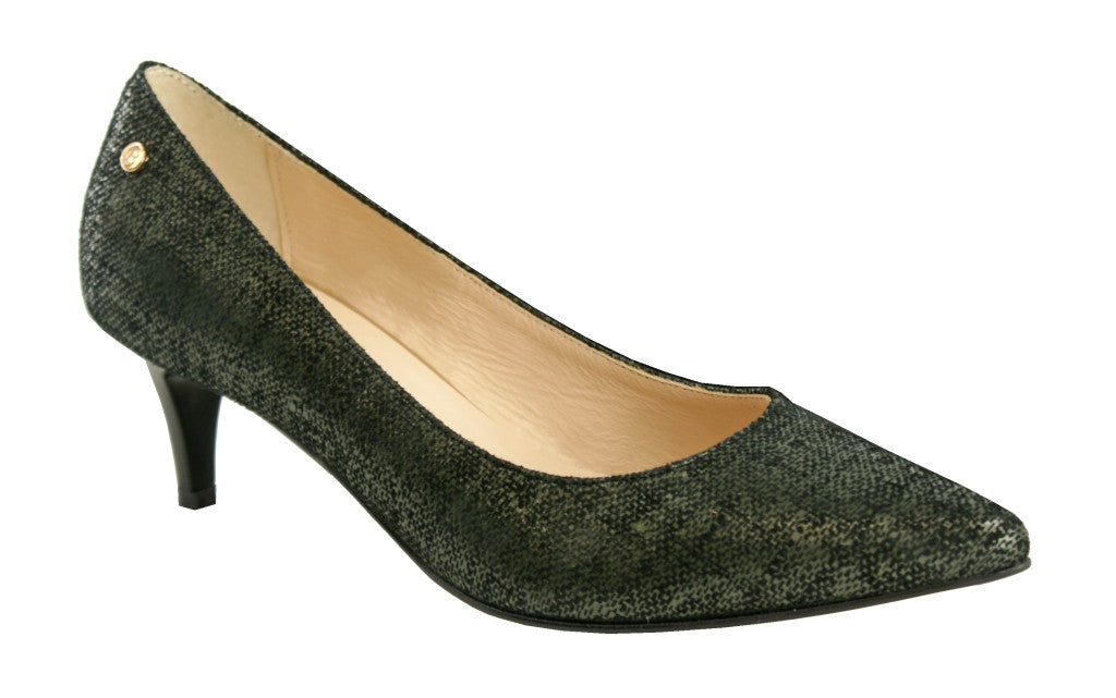 Bosccolo Womens Spike Heels Linen - Dark Green