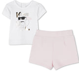 Karl Lagerfeld Girls So Cute D2 T-Shirt+Shorts - Pink