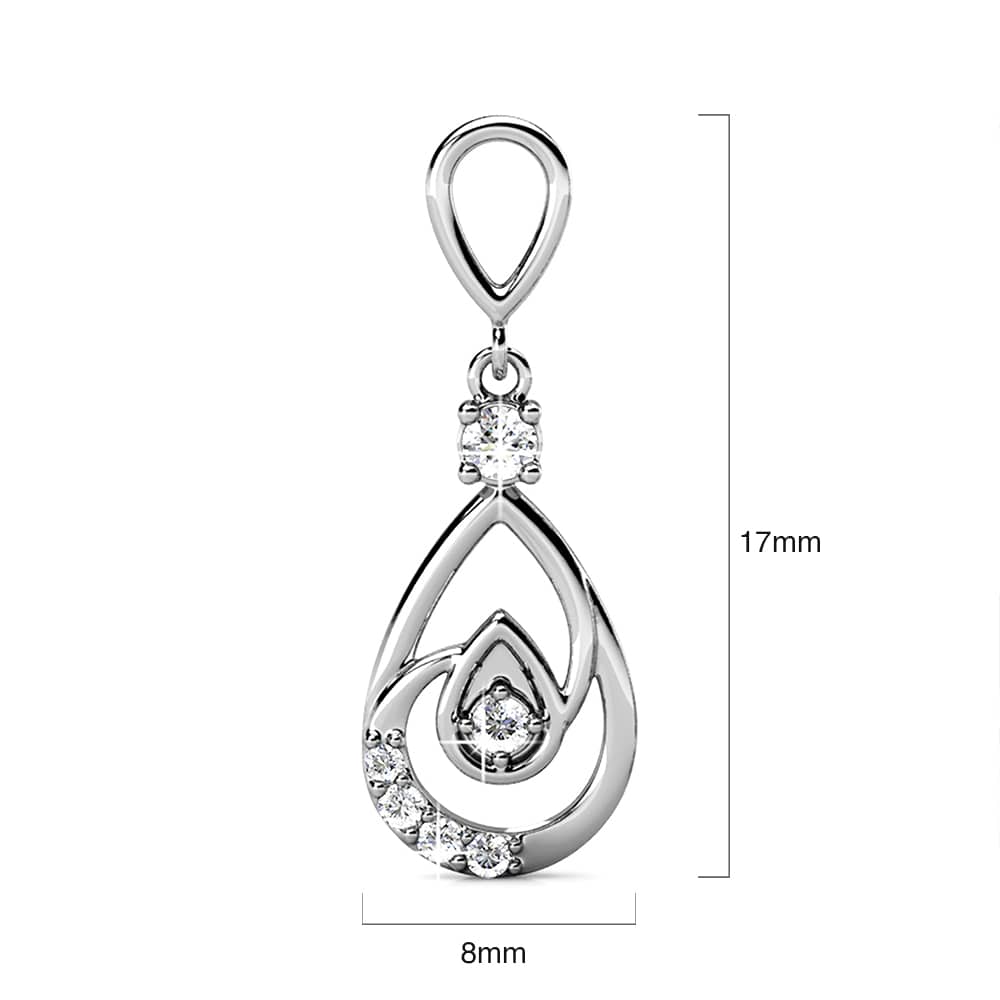Krystal Couture Periwinkle Teardrop Earrings Embellished with Crystals from SWAROVSKI in White Gold