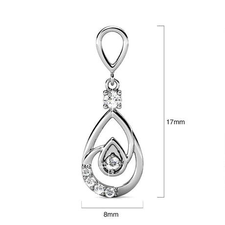 Krystal Couture Periwinkle Teardrop Earrings Embellished with Crystals from SWAROVSKI in White Gold