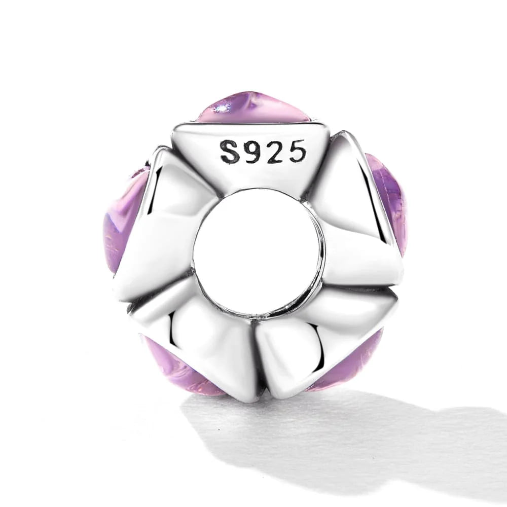 Solid 925 Signature Silver Puffy Hearts Charm